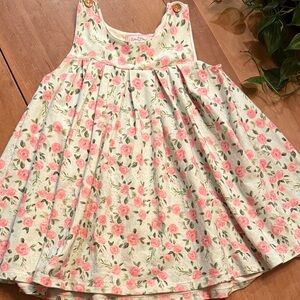 SweetHoney Floral Kids Dress in Pink and Cream size 5T